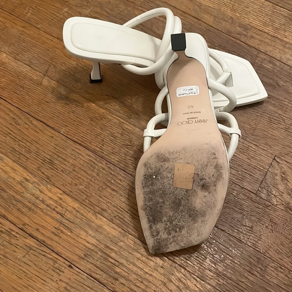 Jimmy Choo white Cape-70 Nap sandal - Picture 3 of 5